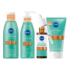NIVEA Derma Skin Clear Set (4in1) mit Waschgel, Peeling, Toner, Night Serum