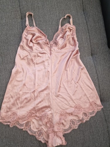 Rosa satin body teddy mit - rosa,