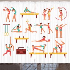 Gymnastik Rustikale Gardine Seitpferd Ribbon