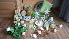GROßES OSTERDEKO-SET KONVOLUT MIT MAKRAMEE-ANHÄNGER, LICHTERKETTE, SCHRIFTZUG