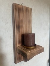Wandkerzenhalter, Lärchenholz Handarbeit plus Gratis Kerze
