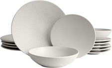 Echtwerk Vintage Tafelservice Blanka Geschirr-Set Struktur aus Steingut creme