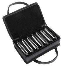 Mundharmonika 7er Set Blues Harmonika Dur Diatonisch Messing Stimmplatte Koffer
