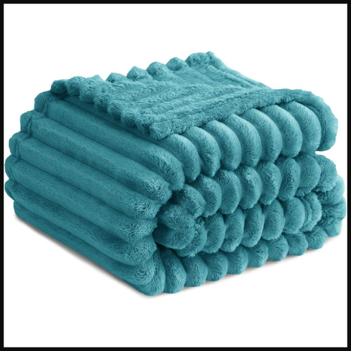 Kuscheldecke fleece türkis - fleece,