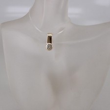 Solitär Anhänger in 585/14k Gelbgold, Brillant ca. 0,120 ct mit Varioclip