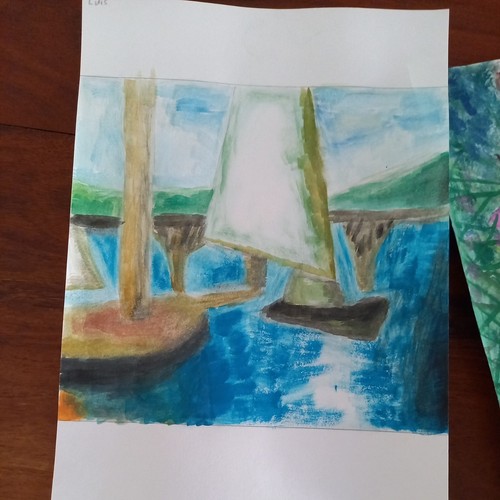 Gemälde schiff wasserfarben - schiff,