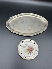 Tablett oval Untersetzer Porzellan Metallrand Set