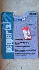 Jungen-T-Shirt, Gr. 122/128, grau, Kurzarm, für 6-8 Jahre