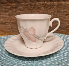 Eschenbach Toledo rosa Blüte Kaffeetasse + Untertasse Gedeck Kaffeegedeck 2tlg