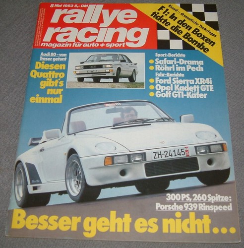 Rallye racing 1983 audi - rallye, 5/1983