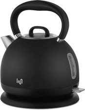 Retro Wasserkocher Schwarz Matt Wasserkocher Edelstahl 1,7L 2200W 