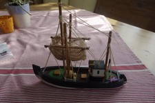 Deko Holz Segelschiff Fischerboot