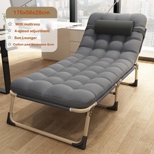 Sonnenliege klappbar Gartenliege Liege 176cm Strandliege Gästebett mit Matratze