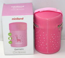 Miniland Isolierbehälter 600ml für Babynahrung, Dreifache Isolierschicht, rosa