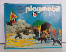 Playmobil System Sammlung Set 3412 Schäfer mit Schafherde Hunde Vintage OVP