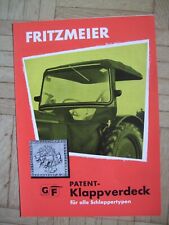 Fritzmeier Kabinen Prospekt Patent-Klappverdeck für alle Schleppertypen