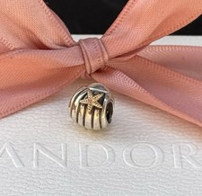 Original Pandora Charm „Muschel“ bicolor 925 Silber, 14 Karat gold #790249