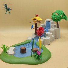 Playmobil Diorama Wasserfall Wasser-Fluss-See-Wassermühle-Bauernhof-Hütte-Wal...