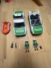 2 x Playmobil Polizei Auto 3903 + Wasserboot mit Figuren Und Zubehör