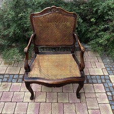 Antiker Barock  Armlehn- Stuhl- Sessel Geflecht mit Polster Provenienz Stempel