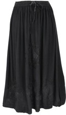 Bestickter Boho Hippierock, indischer Maxirock - schwarz/Design 9