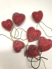 7-er Set rote Glitzerherzen