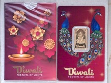 5 Gramm PAMP Goldbarren mit Motiv Diwali inkl. Hülle - wie neu!