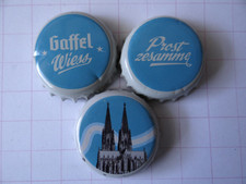 3 gebr. Kronkorken "Gaffel"