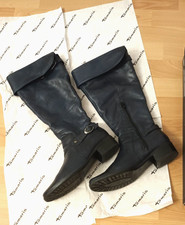 Tamaris Damernstiefel,sehr weiches echtes Leder Gr.39, dunkelblau, sehr gut erh.
