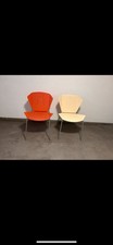 2x KFF  Kunststoff Stuhl Metallgestell 1990er Vintage Designklassiker
