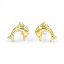 Delfin Ohrringe  - Gelbgold