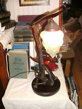 Jugendstil Geweihlampe, Einzelanfertigung, mit Original Altem Lampenschirm,