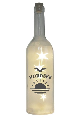 Led flasche mit motiv nordsee - led-flasche,
