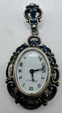 Charivari Uhr Bergland Handaufzug Anhänger 835 Silber teilgeschwärzt punziert