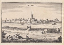 Niederlande Hasselt Original Kupferstich Merian 1641
