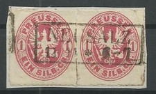 Preussen 1 Sgr. Paar auf Briefstück gestempelt NEUSALZ #1064282