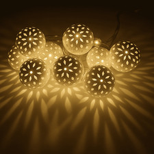 LED Lichterkette Weihnachten Kugeln 10 LED Orient Lichter Weihnachten weiß