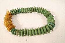 Antike Handelsperlen grün rare Glasperlen HG71 15mm old Trade Beads green spacer