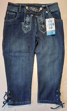 Damen Trachtenjeans, Trachten Jeanshose, 3/4 Länge, Gr. 36, Tracht, Lederhose