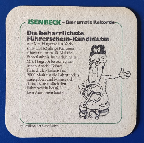 Bierdeckel brauerei isenbeck - brauerei,