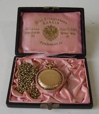 Antike 585 Gold Damen Sprungdeckel Taschenuhr mit Halskette im Etui um 1900 (24)