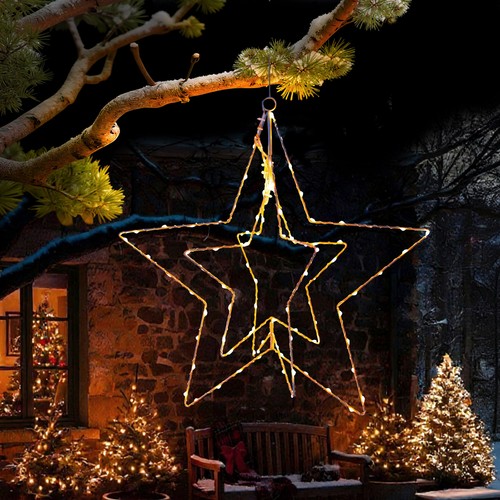 Led weihnachtsstern 45cm - weihnachtsstern, timer