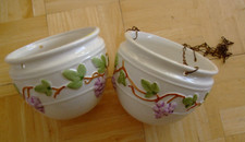 Hängetopf Blumentopf Pflanztopf Kräuter topf Vase Wand Deko Vintage Bavaria 2x