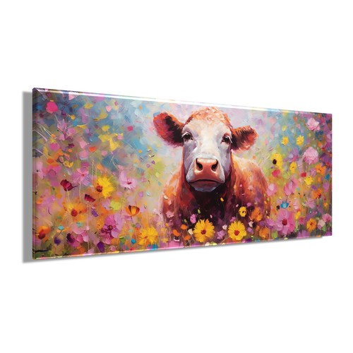 Wandbild bunte kuh 60x140 - bunte, ca.