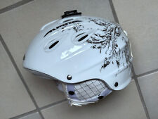 Alpina Damen Skihelm, Größe 54 - 57cm / S, weiß mit Muster und GoPro Halterung