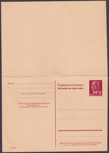 Ddr ganzsache a - ddr, p