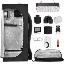 Growbox Komplettset 60 x 60 x 140 cm, LED Gewächshaus Set, Indoor Growzelt Kit