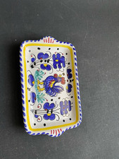 Deruta Blauer Hahn Majolika Kleine Serviertablett 10cm x 18cm Dipinto a Mano