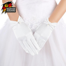 Kurze Satin Braut Handschuhe -