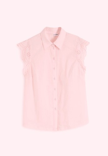 Neu bluse mit lochstickerei - mit,
